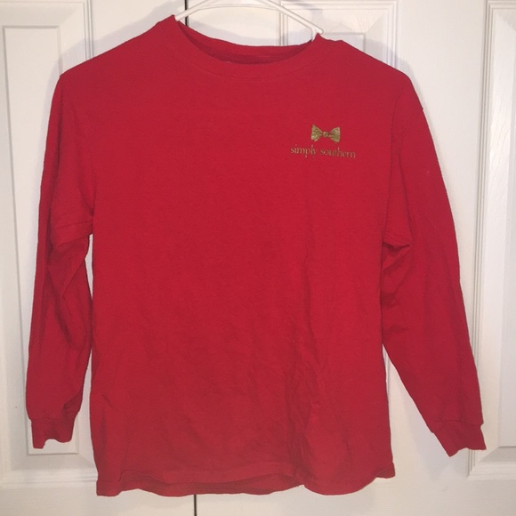 Girls 9-12 red simplysouthern holiday sweatshirt - Picture 1 of 5